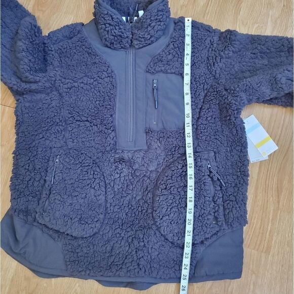 Zella Faux Shearling Pullover sz XL in Grey Forged - Picture 11 of 13